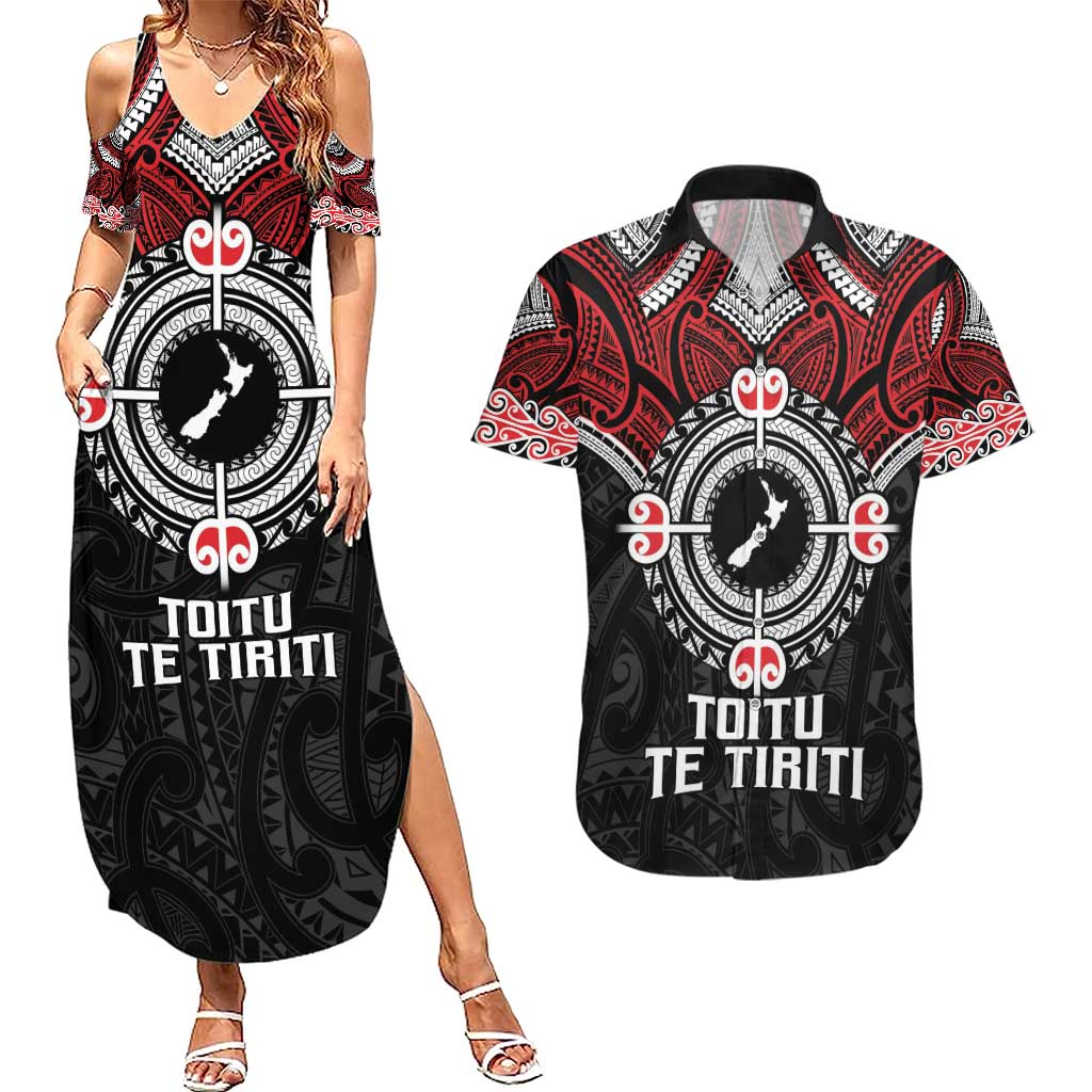 Aotearoa Proud To Be Maori Couples Matching Summer Maxi Dress and Hawaiian Shirt New Zealand Fight Together