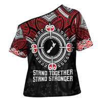 Aotearoa Proud To Be Maori Cross Shoulder Shirt New Zealand Fight Together - Polynesian Pride