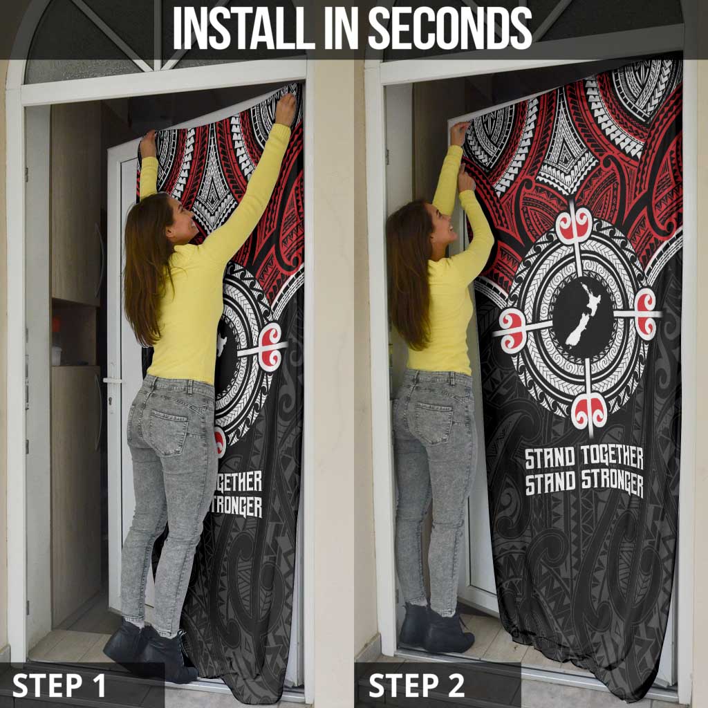 Aotearoa Proud To Be Maori Door Cover New Zealand Fight Together - Polynesian Pride