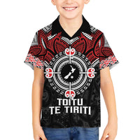 Aotearoa Proud To Be Maori Family Matching Off The Shoulder Long Sleeve Dress and Hawaiian Shirt New Zealand Fight Together