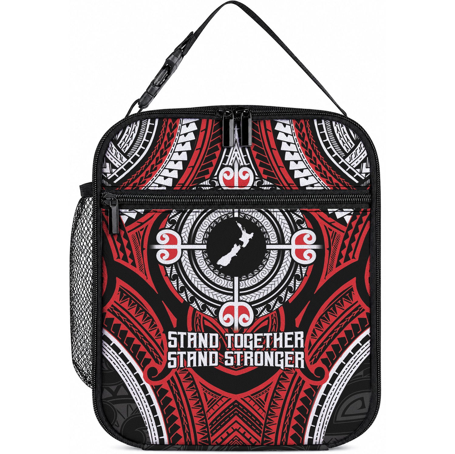 Aotearoa Proud To Be Maori Lunch Bag New Zealand Fight Together LT9 10.2 × 8.3 × 4.3 inch Red - Polynesian Pride