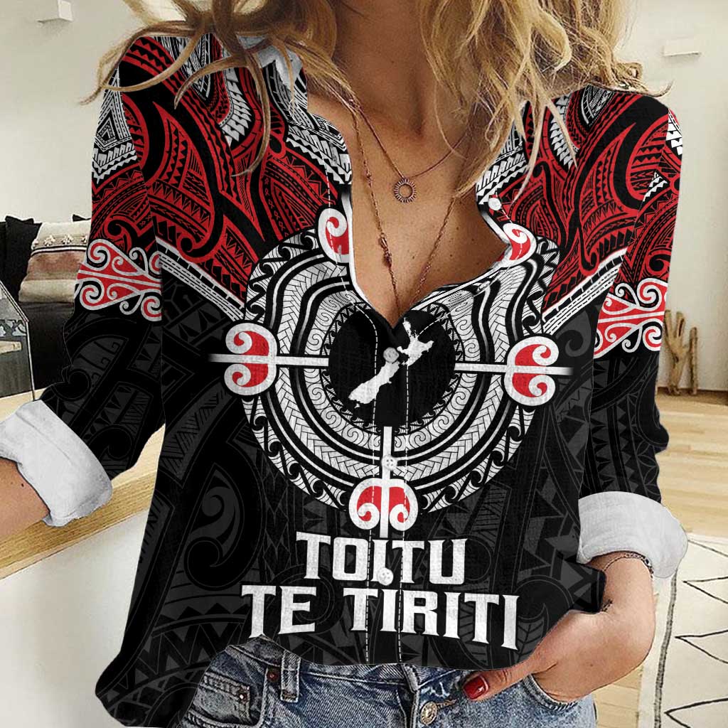 Aotearoa Proud To Be Maori Women Casual Shirt New Zealand Fight Together
