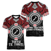 Aotearoa Proud To Be Maori Women V-Neck T-Shirt New Zealand Fight Together LT9 - Polynesian Pride