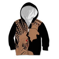 Personalised Valentines Day Romantic Lovers Kid Hoodie LT9 Zip Hoodie Gold - Polynesian Pride