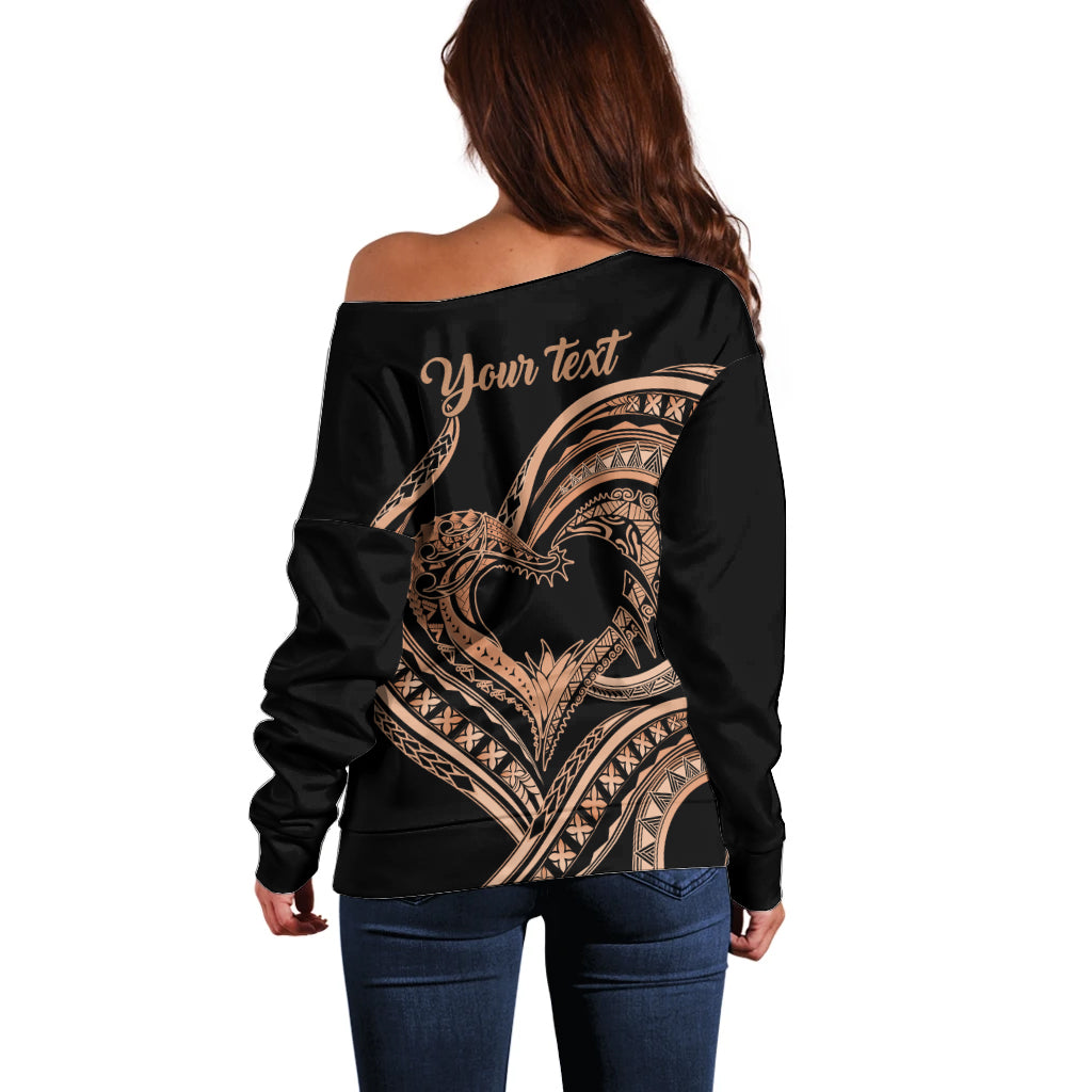 Personalised Valentines Day Romantic Lovers Off Shoulder Sweater LT9 - Polynesian Pride