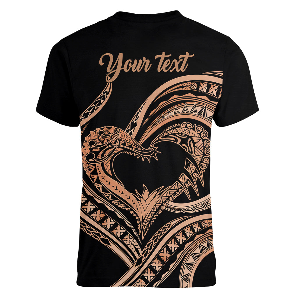 Personalised Valentines Day Romantic Lovers Women V Neck T Shirt LT9 - Polynesian Pride