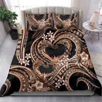 Polynesia Valentines Day Forever In My Heart Tattoo Bedding Set Gold Style LT9 - Polynesian Pride