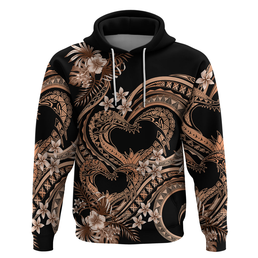 Polynesia Valentines Day Forever In My Heart Tattoo Hoodie Gold Style LT9 Pullover Hoodie Gold - Polynesian Pride