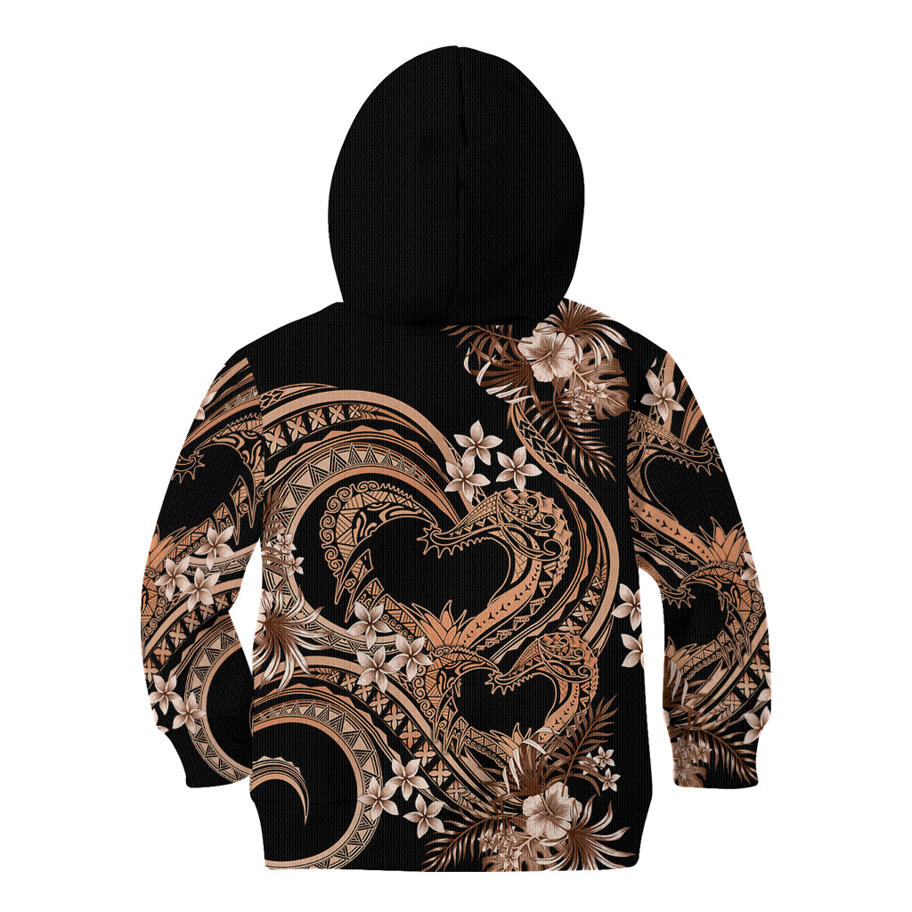 Polynesia Valentines Day Forever In My Heart Tattoo Kid Hoodie Gold Style LT9 - Polynesian Pride
