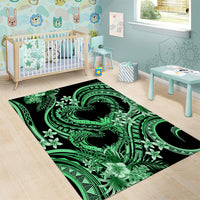 Polynesia Valentines Day Forever In My Heart Tattoo Area Rug Green Style LT9 - Polynesian Pride