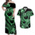 Polynesia Valentines Day Forever In My Heart Tattoo Couples Matching Off Shoulder Maxi Dress and Hawaiian Shirt Green Style LT9 Green - Polynesian Pride