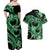 Polynesia Valentines Day Forever In My Heart Tattoo Couples Matching Off Shoulder Maxi Dress and Hawaiian Shirt Green Style LT9 - Polynesian Pride