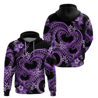 Polynesia Valentines Day Forever In My Heart Tattoo Hoodie Purple Style LT9 - Polynesian Pride