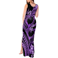 Polynesia Valentines Day Forever In My Heart Tattoo Tank Maxi Dress Purple Style LT9 - Polynesian Pride