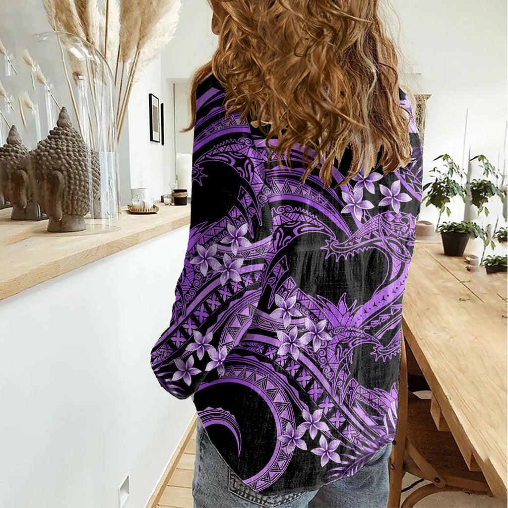 Polynesia Valentines Day Forever In My Heart Tattoo Women Casual Shirt Purple Style LT9 - Polynesian Pride