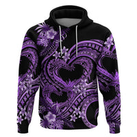 Polynesia Valentines Day Forever In My Heart Tattoo Zip Hoodie Purple Style LT9 Pullover Hoodie Purple - Polynesian Pride