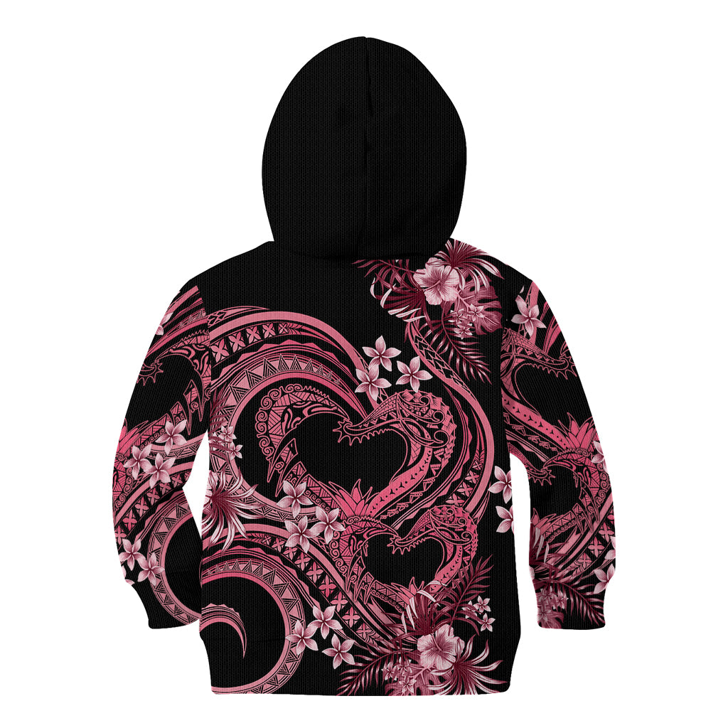 Polynesia Valentines Day Forever In My Heart Tattoo Kid Hoodie Pink Style LT9 - Polynesian Pride