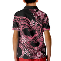 Polynesia Valentines Day Forever In My Heart Tattoo Kid Polo Shirt Pink Style LT9 - Polynesian Pride