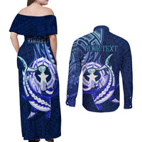Personalised Northern Mariana Islands Couples Matching Off Shoulder Maxi Dress and Long Sleeve Button Shirt Commonwealth Day 2024 LT9 - Polynesian Pride