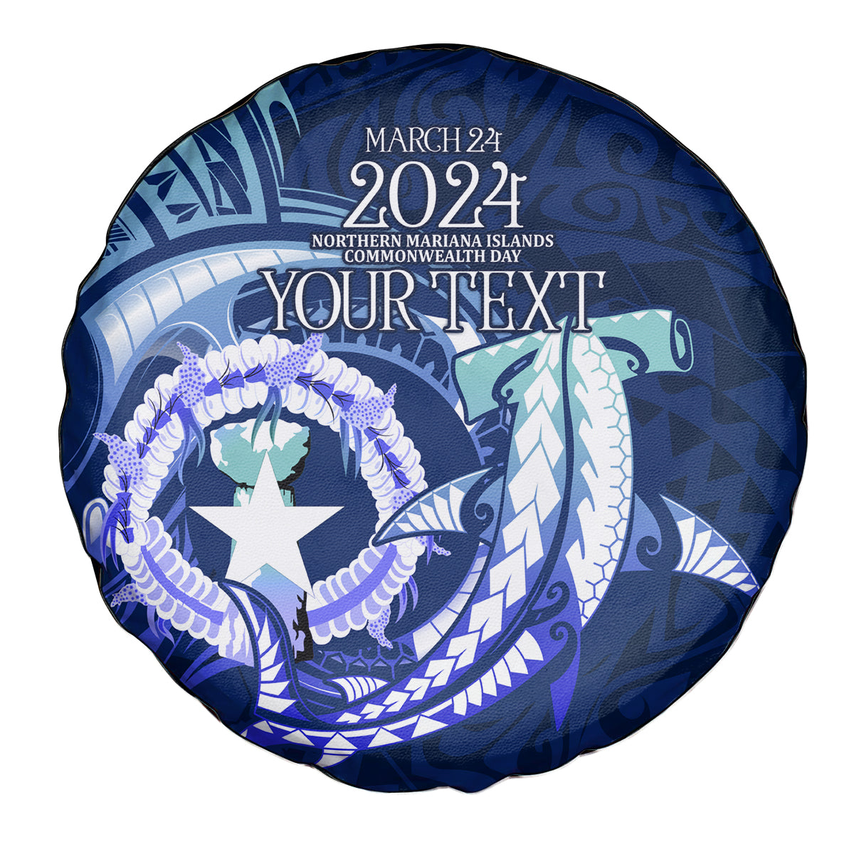 Personalised Northern Mariana Islands Spare Tire Cover Commonwealth Day 2024