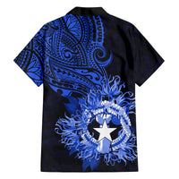 Northern Mariana Islands Ylang-ylang Mwarmwar Family Matching Long Sleeve Bodycon Dress and Hawaiian Shirt Polynesian Blue Style LT9 - Polynesian Pride