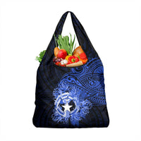 Northern Mariana Islands Ylang-ylang Mwarmwar Grocery Bag Polynesian Blue Style