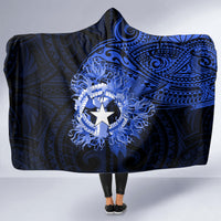 Northern Mariana Islands Ylang-ylang Mwarmwar Hooded Blanket Polynesian Blue Style LT9 - Polynesian Pride