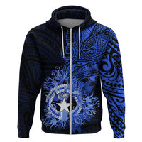 Northern Mariana Islands Ylang-ylang Mwarmwar Hoodie Polynesian Blue Style LT9 Zip Hoodie Blue - Polynesian Pride
