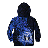 Northern Mariana Islands Ylang-ylang Mwarmwar Kid Hoodie Polynesian Blue Style LT9 - Polynesian Pride