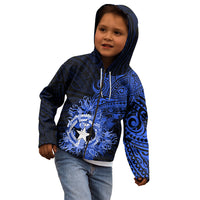 Northern Mariana Islands Ylang-ylang Mwarmwar Kid Hoodie Polynesian Blue Style LT9 - Polynesian Pride