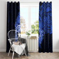 Northern Mariana Islands Ylang-ylang Mwarmwar Window Curtain Polynesian Blue Style