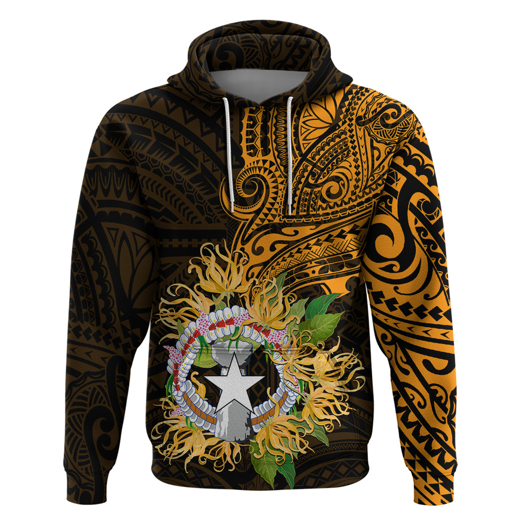 Northern Mariana Islands Ylang-ylang Mwarmwar Hoodie Polynesian Gold Style LT9 Pullover Hoodie Gold - Polynesian Pride