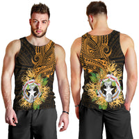 Northern Mariana Islands Ylang-ylang Mwarmwar Men Tank Top Polynesian Gold Style LT9 - Polynesian Pride