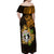 Northern Mariana Islands Ylang-ylang Mwarmwar Off Shoulder Maxi Dress Polynesian Gold Style LT9 - Polynesian Pride