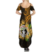 Northern Mariana Islands Ylang-ylang Mwarmwar Summer Maxi Dress Polynesian Gold Style LT9 - Polynesian Pride