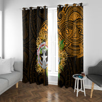 Northern Mariana Islands Ylang-ylang Mwarmwar Window Curtain Polynesian Gold Style