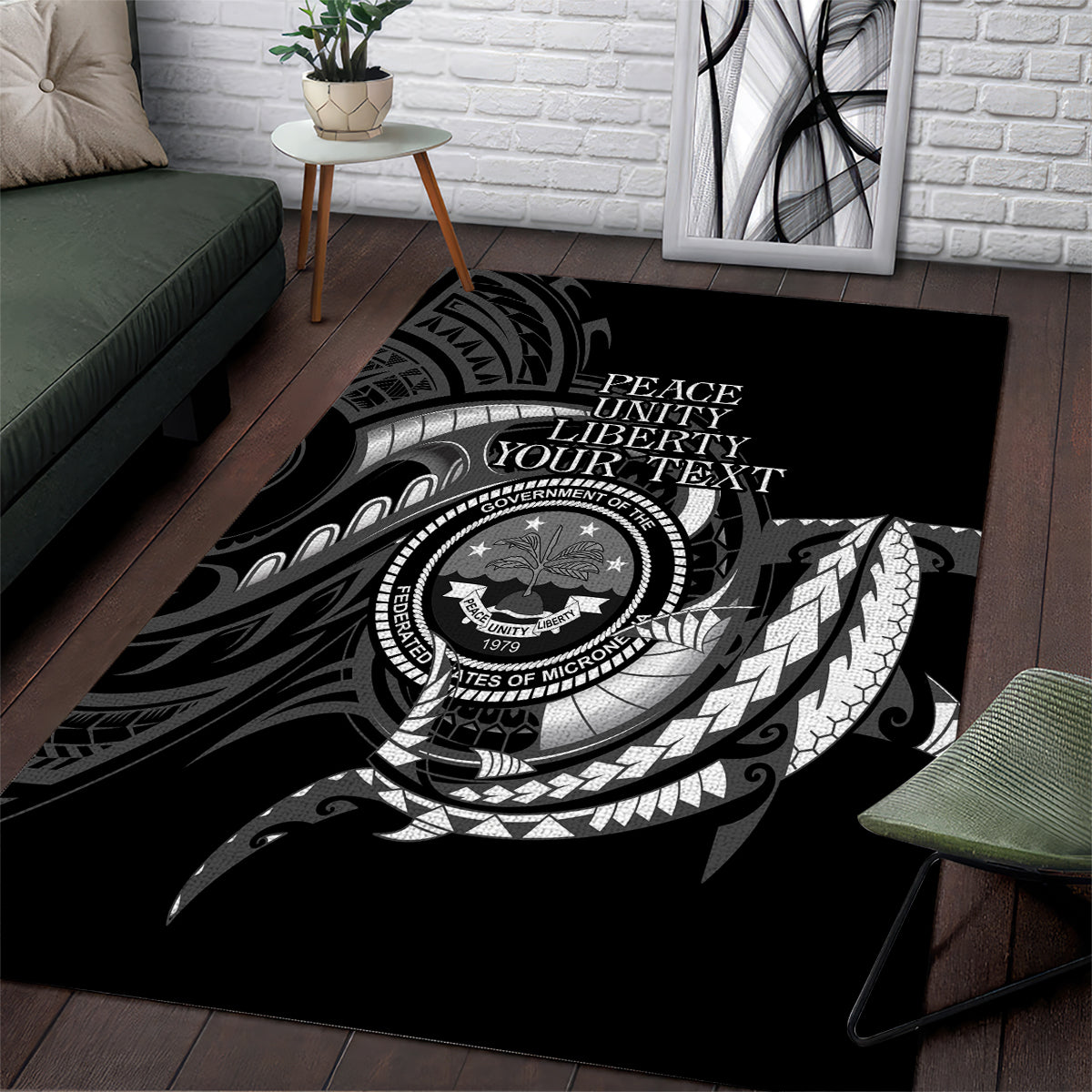 Personalised FSM Culture Day Area Rug Hammerhead Shark Tribal 2024