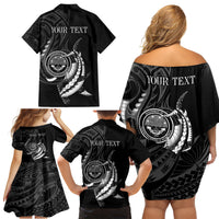 Personalised FSM Culture Day Family Matching Off Shoulder Short Dress and Hawaiian Shirt Hammerhead Shark Tribal 2024 LT9 - Polynesian Pride