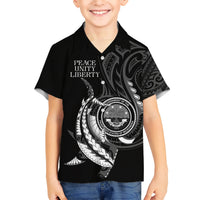 Personalised FSM Culture Day Kid Hawaiian Shirt Hammerhead Shark Tribal 2024 LT9 Kid Black - Polynesian Pride