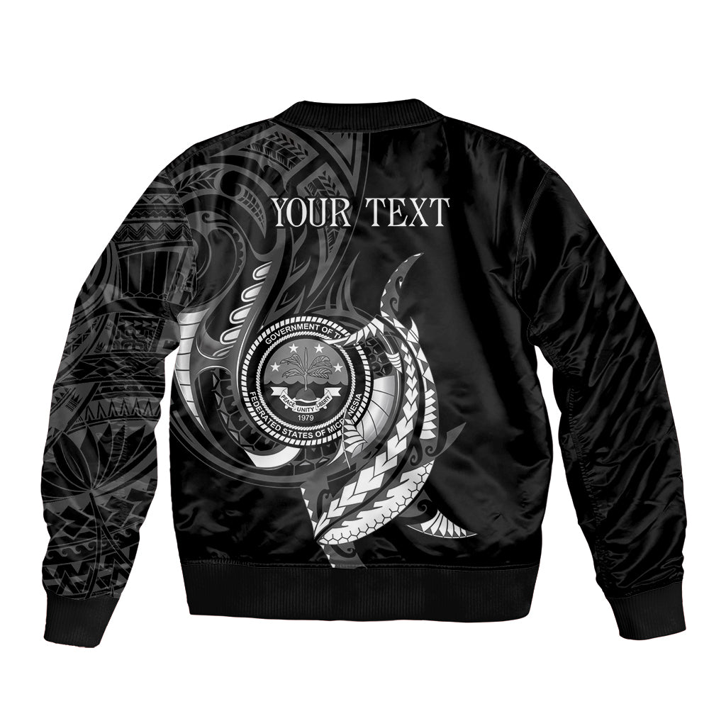 Personalised FSM Culture Day Sleeve Zip Bomber Jacket Hammerhead Shark Tribal 2024 LT9 - Polynesian Pride