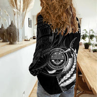 Personalised FSM Culture Day Women Casual Shirt Hammerhead Shark Tribal 2024 LT9 - Polynesian Pride