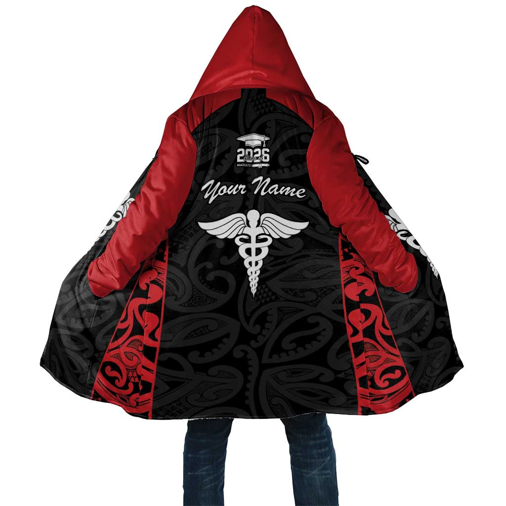 New Zealand Nurse RN 2026 Personalised Cloak Red Maori Pattern Cultural Pride
