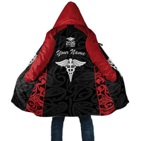New Zealand Nurse RN 2026 Personalised Cloak Red Maori Pattern Cultural Pride