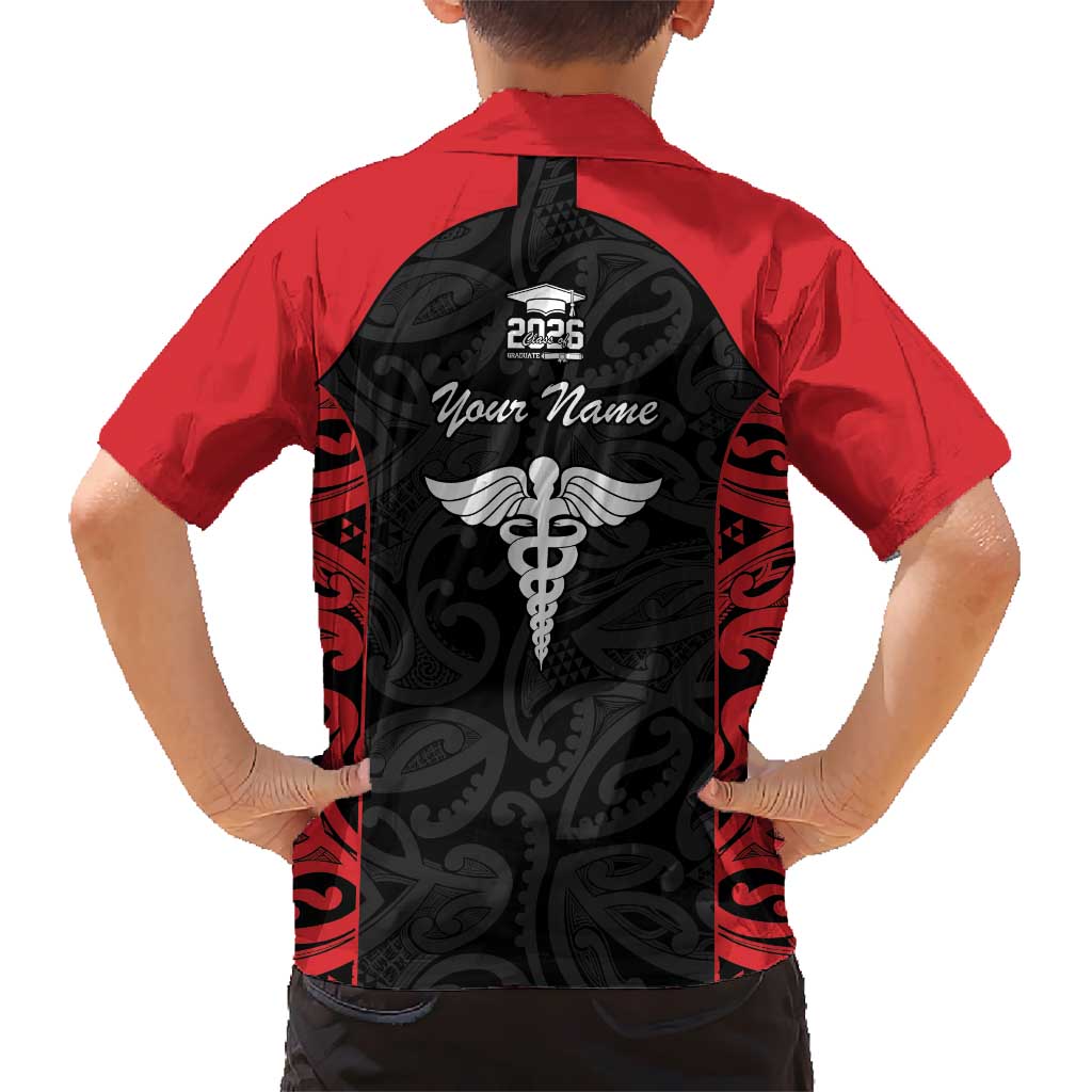 New Zealand Nurse RN 2026 Personalised Hawaiian Shirt Red Maori Pattern Cultural Pride