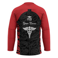 New Zealand Nurse RN 2026 Personalised Hockey Jersey Red Maori Pattern Cultural Pride