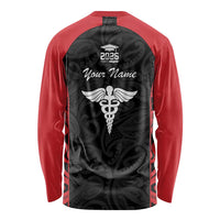 New Zealand Nurse RN 2026 Personalised Long Sleeve Shirt Red Maori Pattern Cultural Pride
