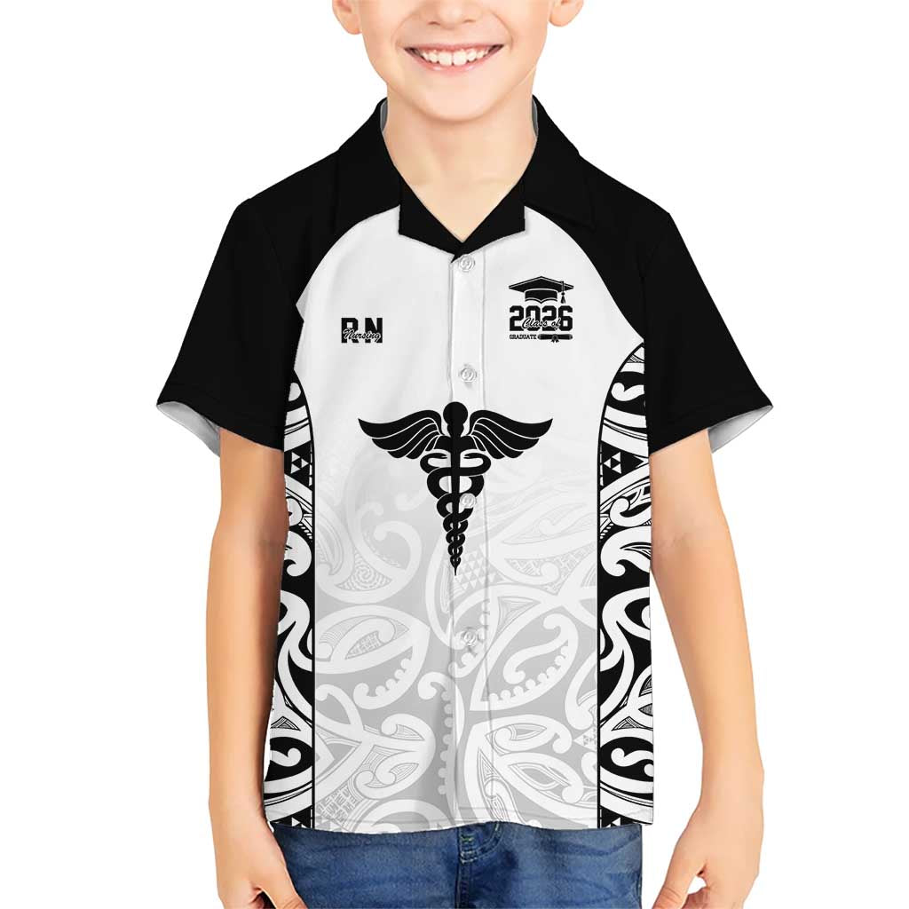 New Zealand Nurse RN 2026 Personalised Hawaiian Shirt White Maori Pattern Cultural Pride