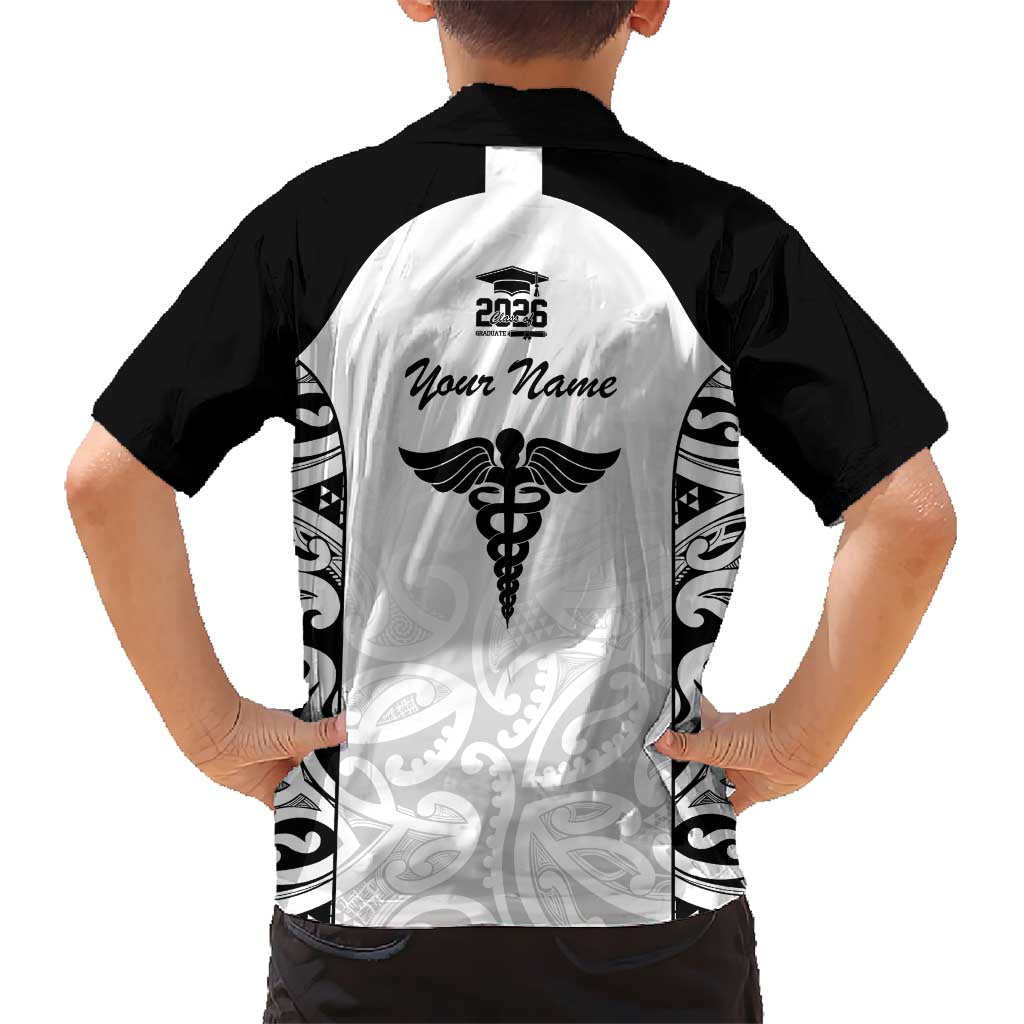 New Zealand Nurse RN 2026 Personalised Hawaiian Shirt White Maori Pattern Cultural Pride