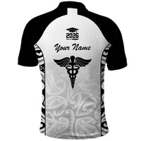 New Zealand Nurse RN 2026 Personalised Polo Shirt White Maori Pattern Cultural Pride