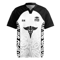 New Zealand Nurse RN 2026 Personalised Rugby Jersey White Maori Pattern Cultural Pride